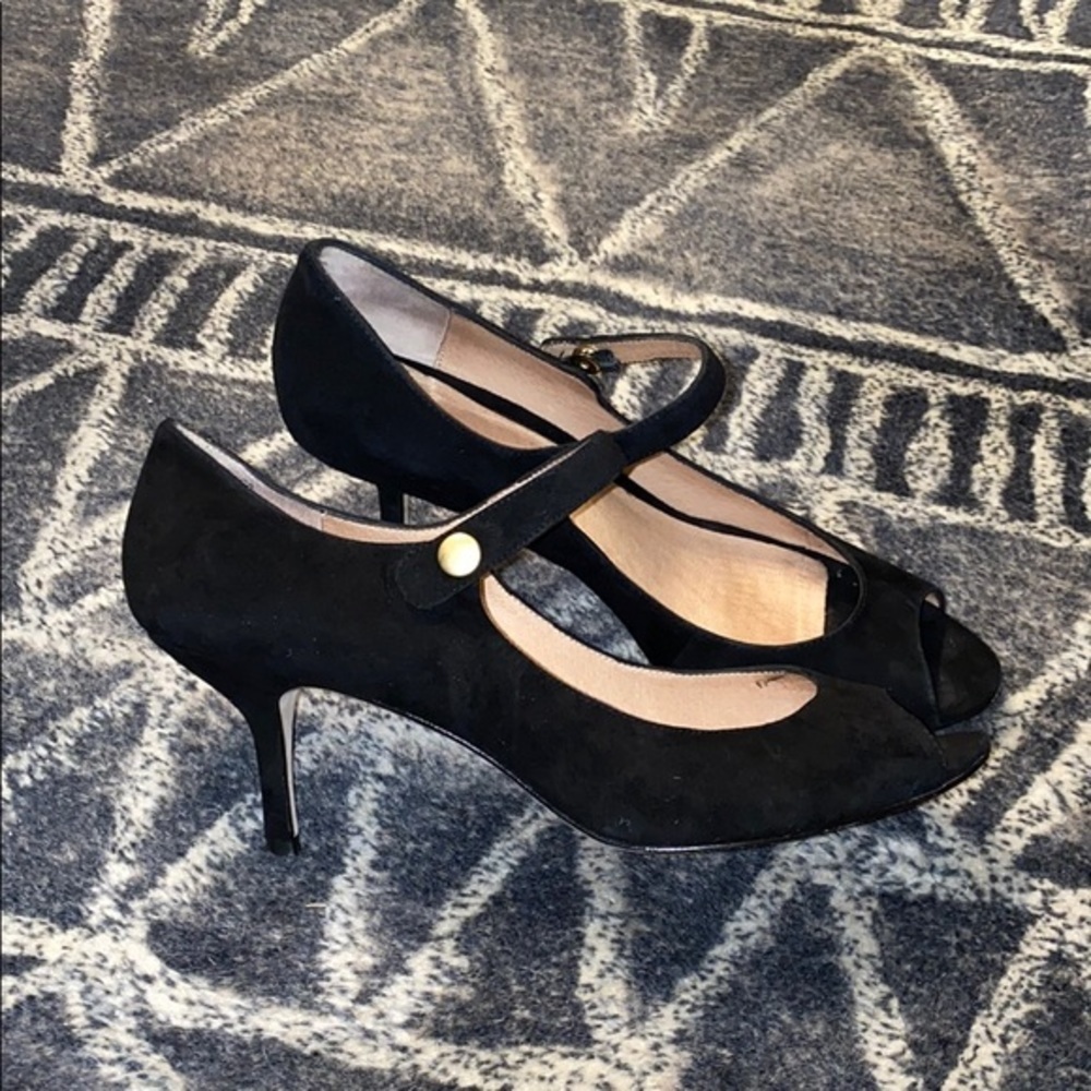 Boutique 9.5 black suede Mary Jane heel B Trebecca - Picture 2 of 7